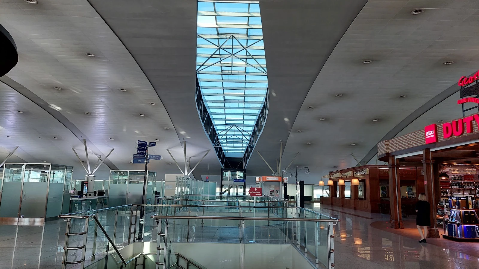 Tbilisi International Airport terminal entrance for car rental pickup