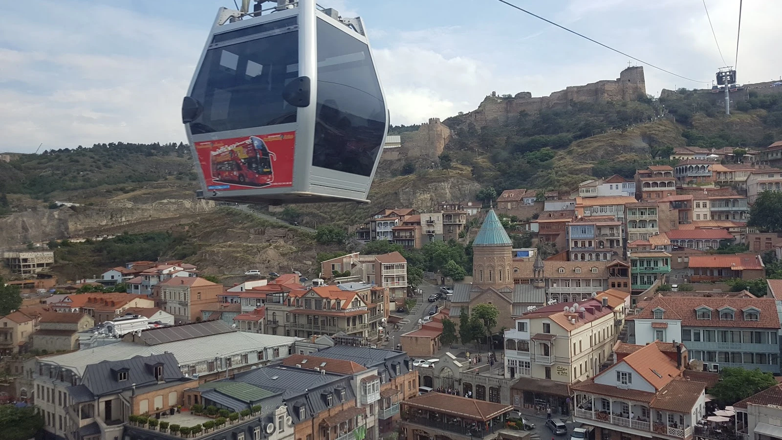 Ancient Old Town Wall Ruins of Tbilisi with Narikala Fortress in the background